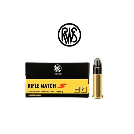 Balas RWS Rifle Match S .22 LR 40 grains LRN